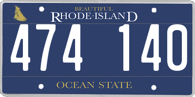 RI license plate 474140