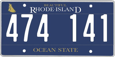 RI license plate 474141