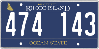 RI license plate 474143