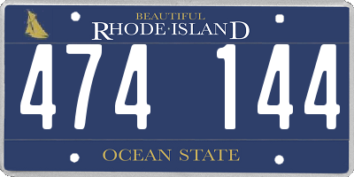 RI license plate 474144