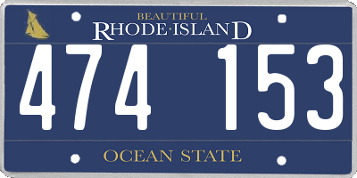 RI license plate 474153