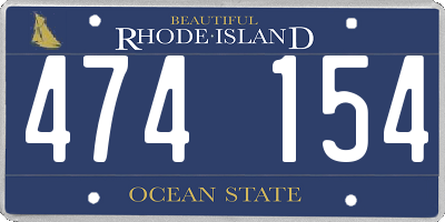 RI license plate 474154