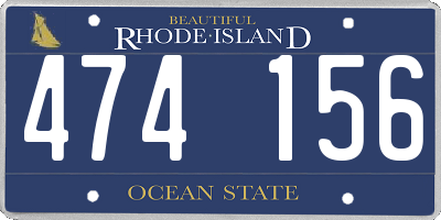 RI license plate 474156