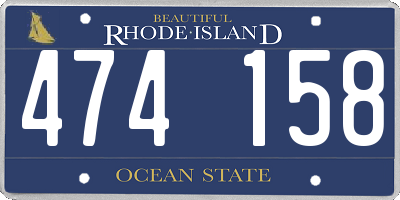 RI license plate 474158