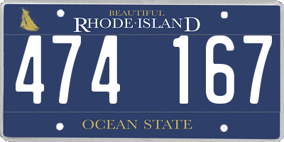 RI license plate 474167