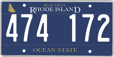 RI license plate 474172