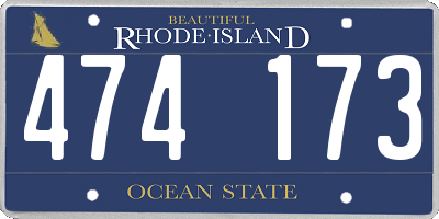 RI license plate 474173