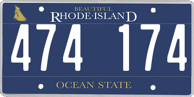 RI license plate 474174