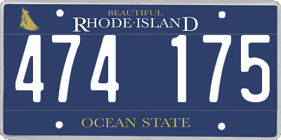 RI license plate 474175