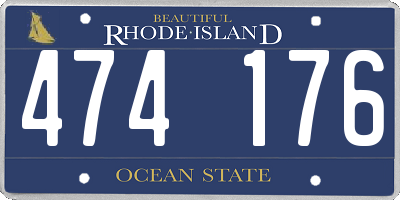 RI license plate 474176