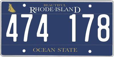 RI license plate 474178