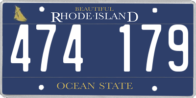 RI license plate 474179