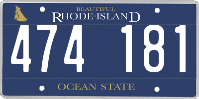 RI license plate 474181