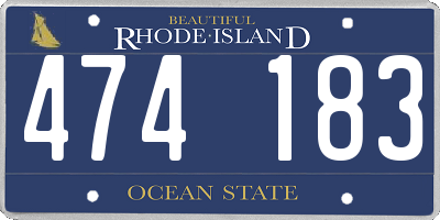 RI license plate 474183