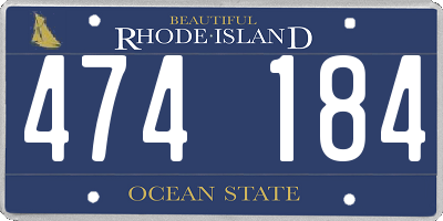 RI license plate 474184