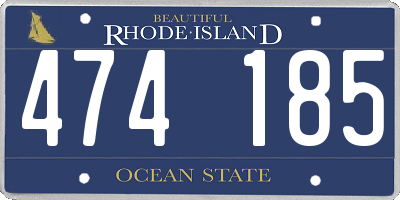 RI license plate 474185