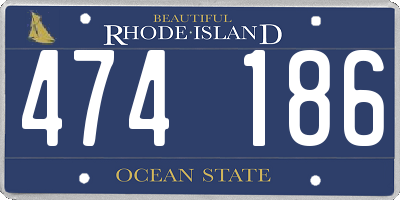 RI license plate 474186