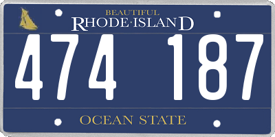 RI license plate 474187