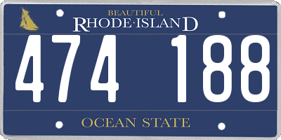 RI license plate 474188