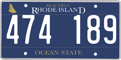 RI license plate 474189