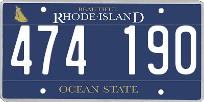 RI license plate 474190