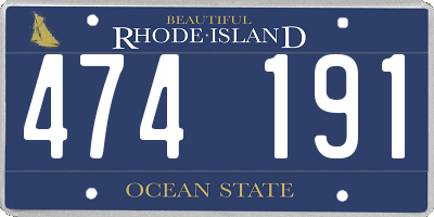 RI license plate 474191