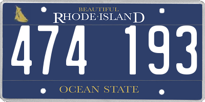 RI license plate 474193