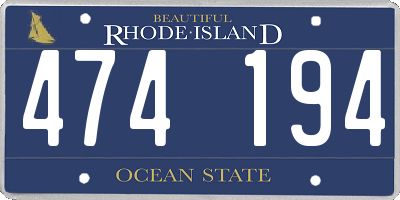 RI license plate 474194