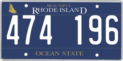 RI license plate 474196