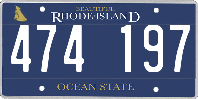 RI license plate 474197