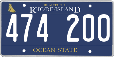 RI license plate 474200