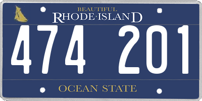 RI license plate 474201