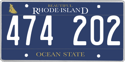 RI license plate 474202