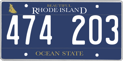 RI license plate 474203