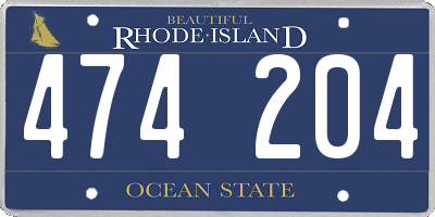 RI license plate 474204