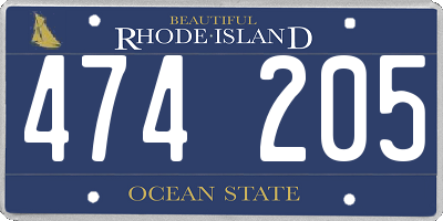 RI license plate 474205