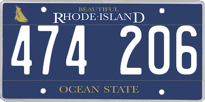 RI license plate 474206