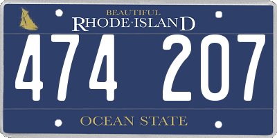 RI license plate 474207