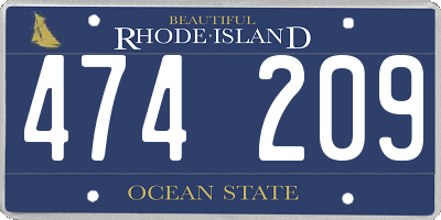 RI license plate 474209