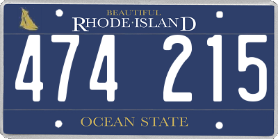 RI license plate 474215