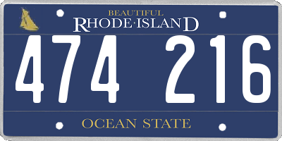 RI license plate 474216
