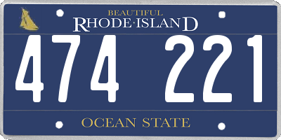 RI license plate 474221