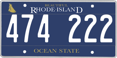 RI license plate 474222