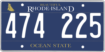 RI license plate 474225