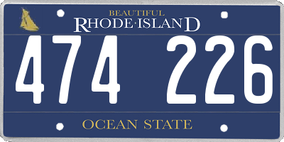 RI license plate 474226