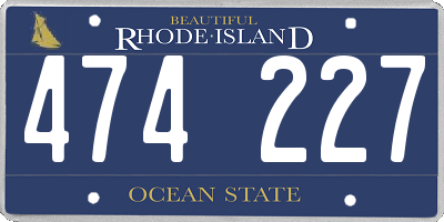 RI license plate 474227
