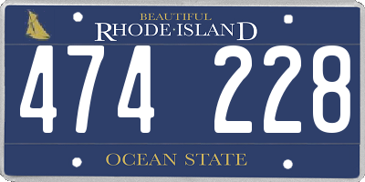RI license plate 474228