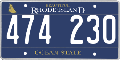 RI license plate 474230