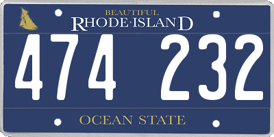 RI license plate 474232