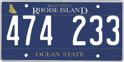 RI license plate 474233